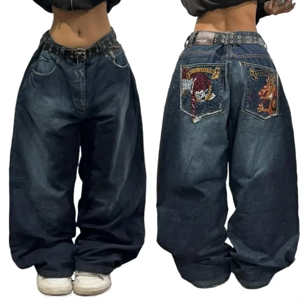 Embroidered Y2K Harajuku Baggy Jeans