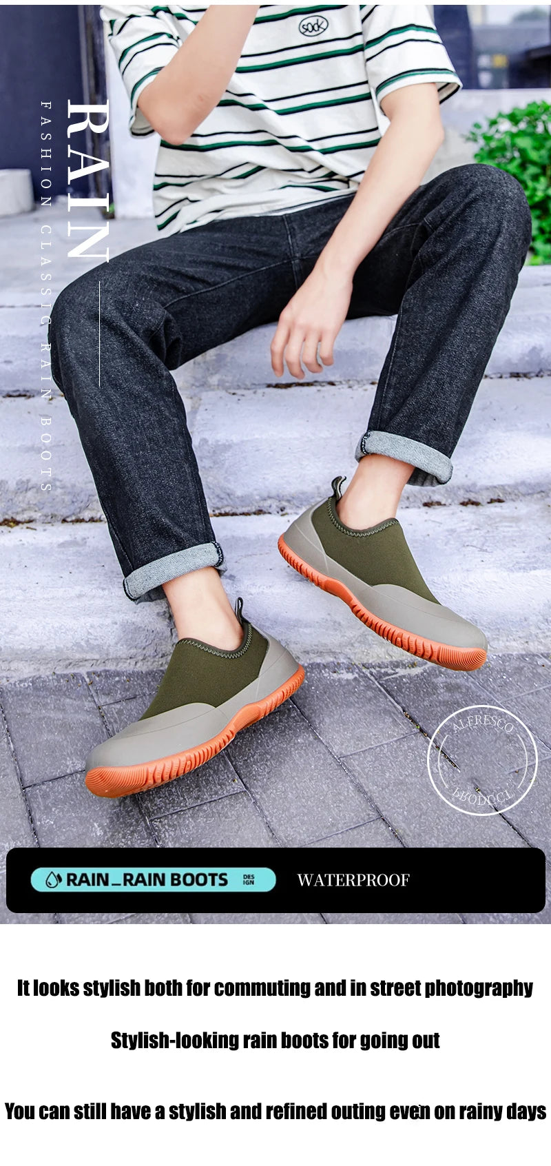 أحذية مطر خفيفة الوزن للرجال