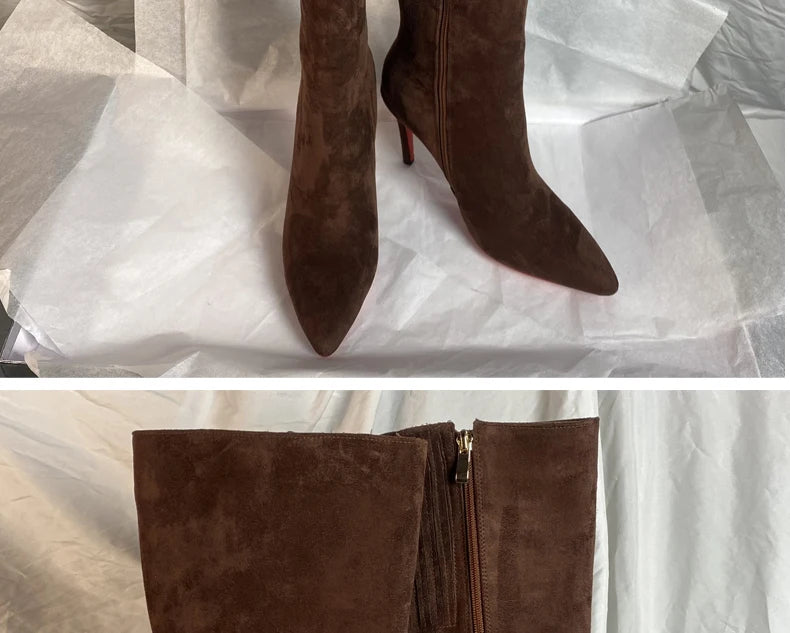 Women Pole Knee High Designer Boots – Sexy Leather High Heel