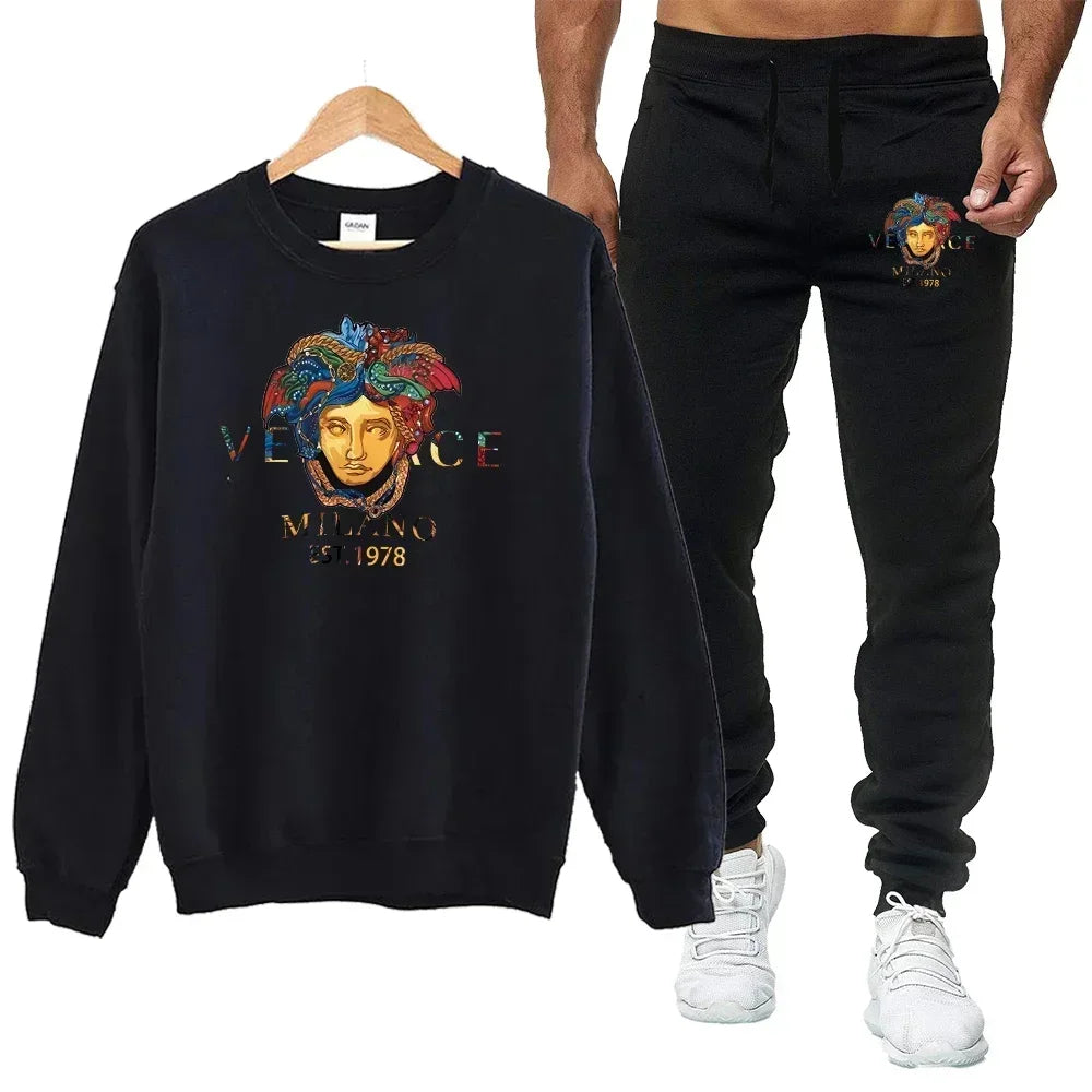 Men's Printed Sweatshirt Tracksuit
