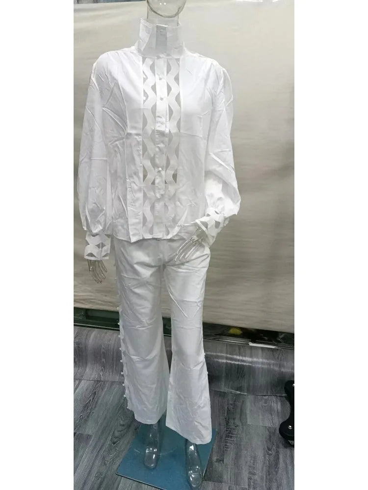 طقم بنطال مجوف بمقاسات كبيرة