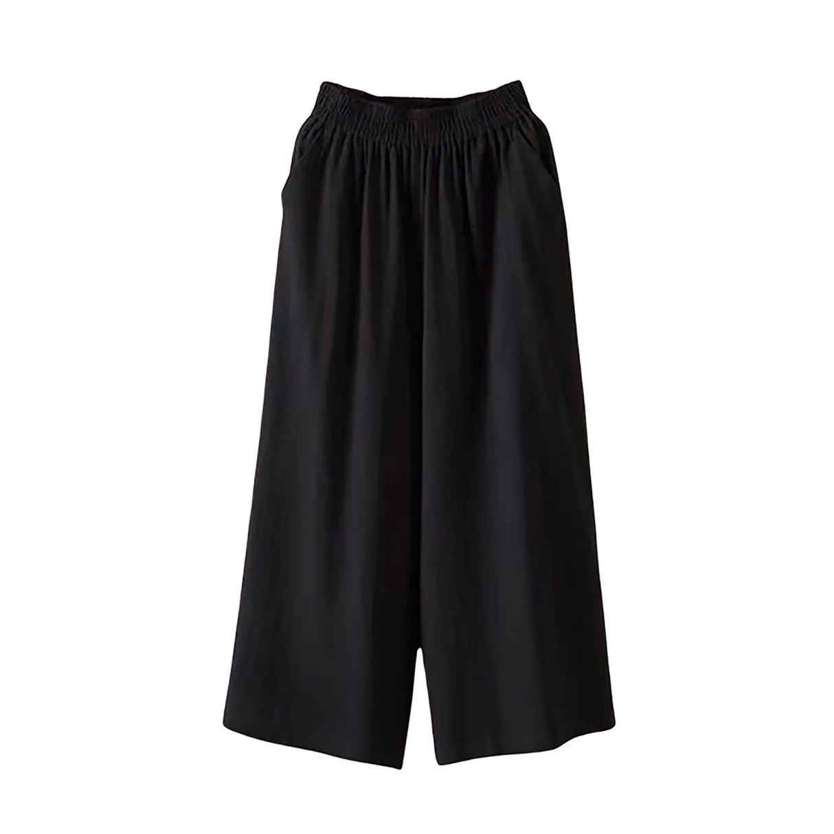 Women Wide Leg Cropped Pants with Pockets