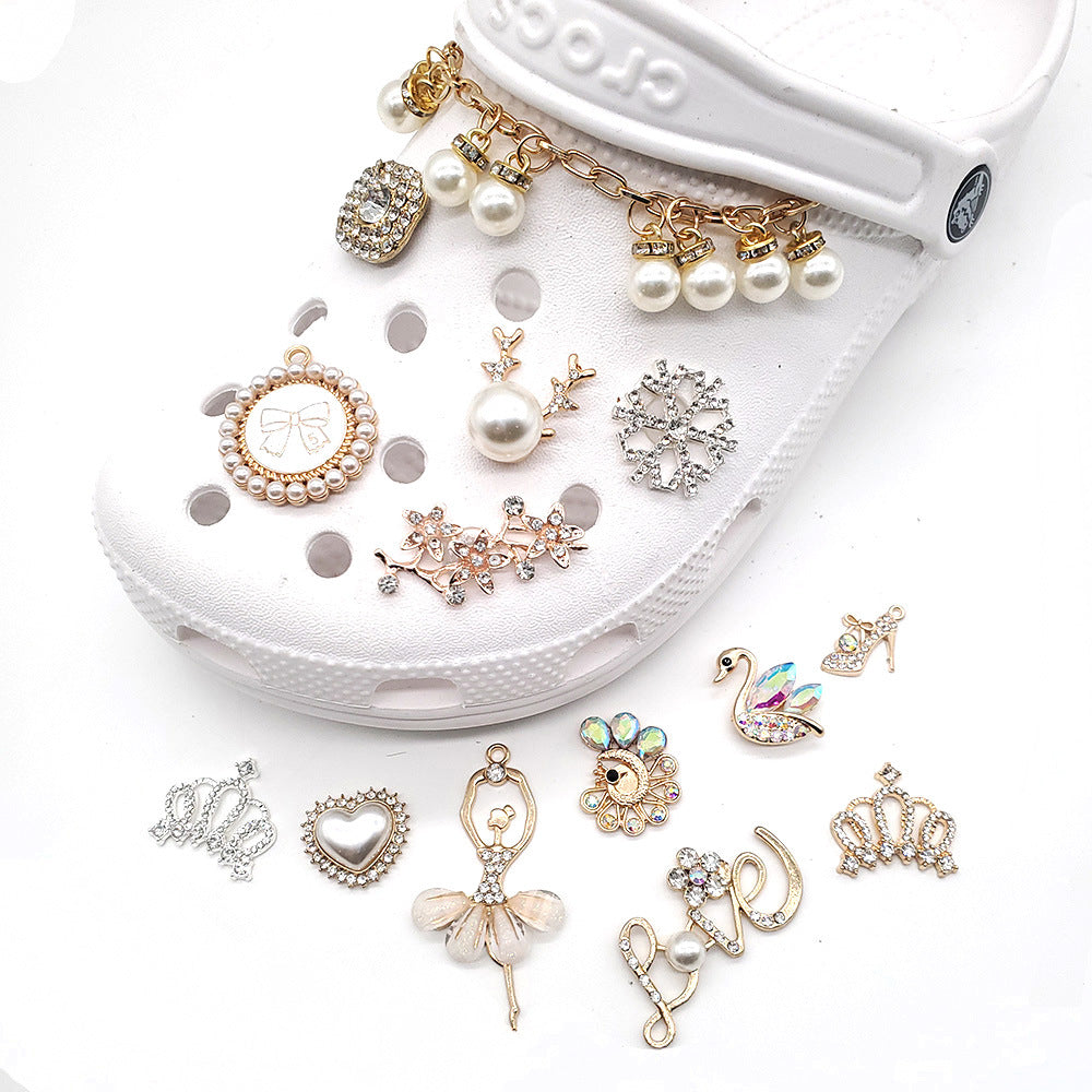 Women Bling Shoe Charms Crystal Chain Jewelry