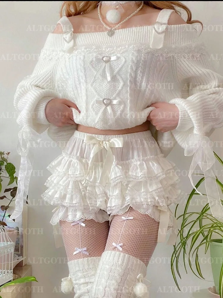 Women's Kawaii Patchwork Skirt Shorts