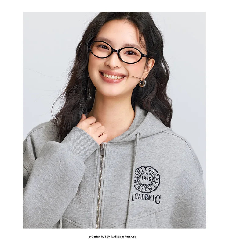 Semir Hooded Embroidered Drop Shoulder Jacket