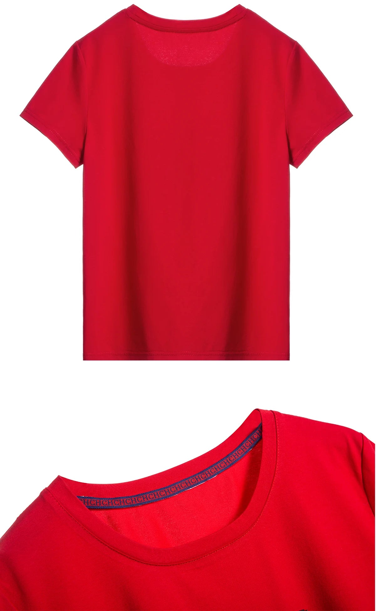 Embroidered Elegance Round Neck T-Shirt
