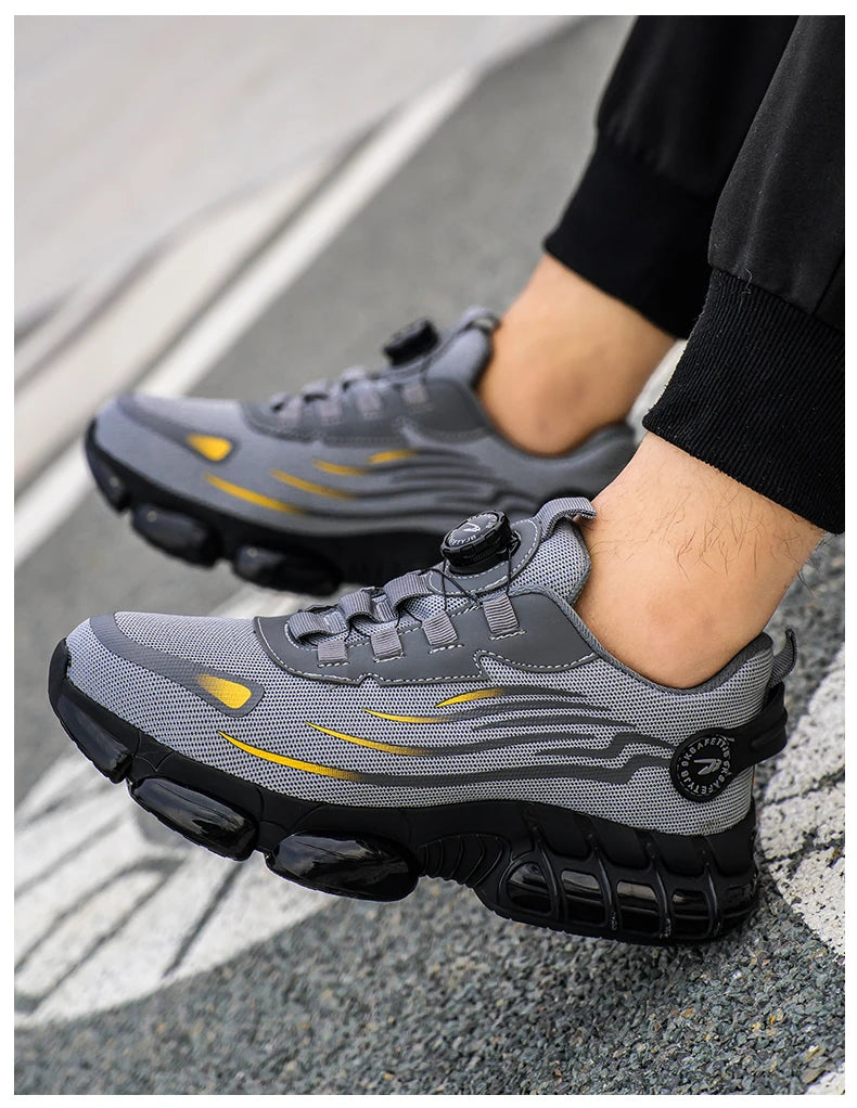 أحذية رياضية رجالية آمنة بأزرار دوارة