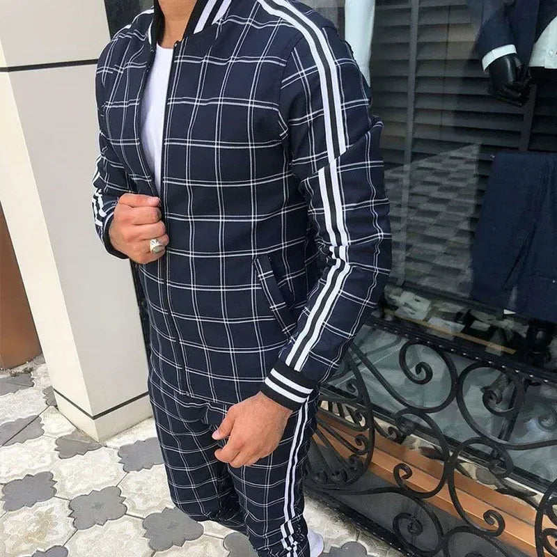 Men's Checkered Sports Tracksuit