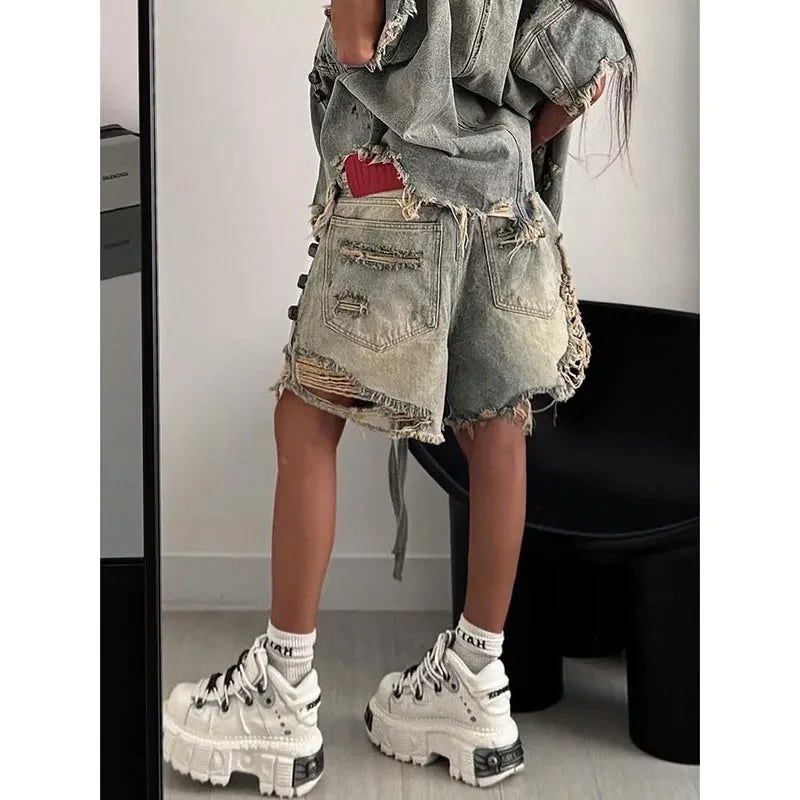 RavRipped™ – Vintage Y2K Baggy Denim Pants (Bold, Torn & Retro-Fit)