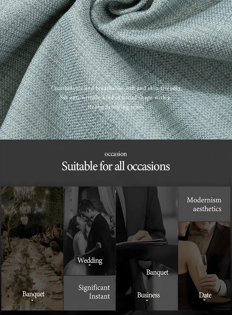 بدلة صيفية خضراء ضيقة للرجال