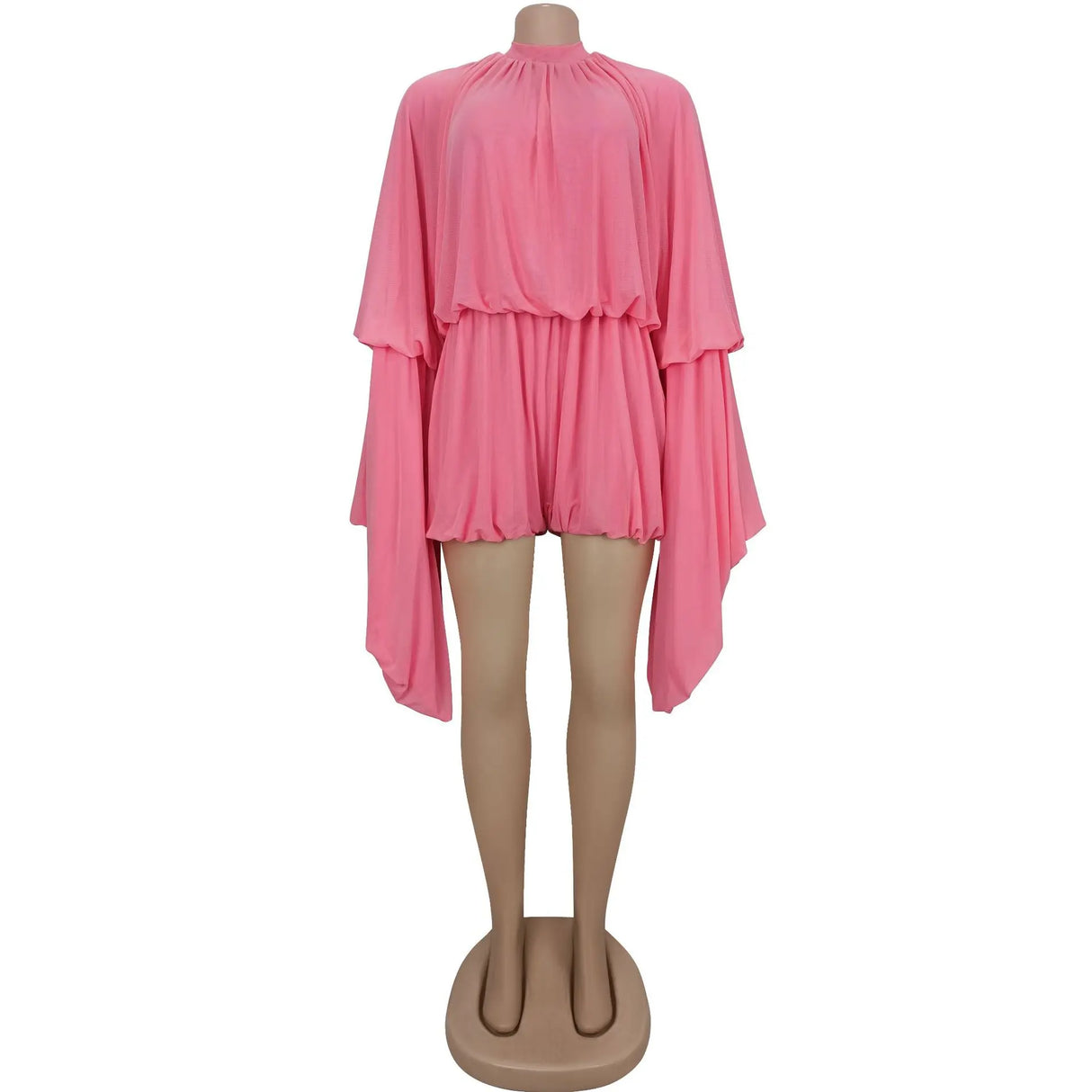 SculptEase™ – جمبسوت ضيق بأكمام واسعة ومكشكشة (مطاطي، أنيق، وملائم للانحناءات)