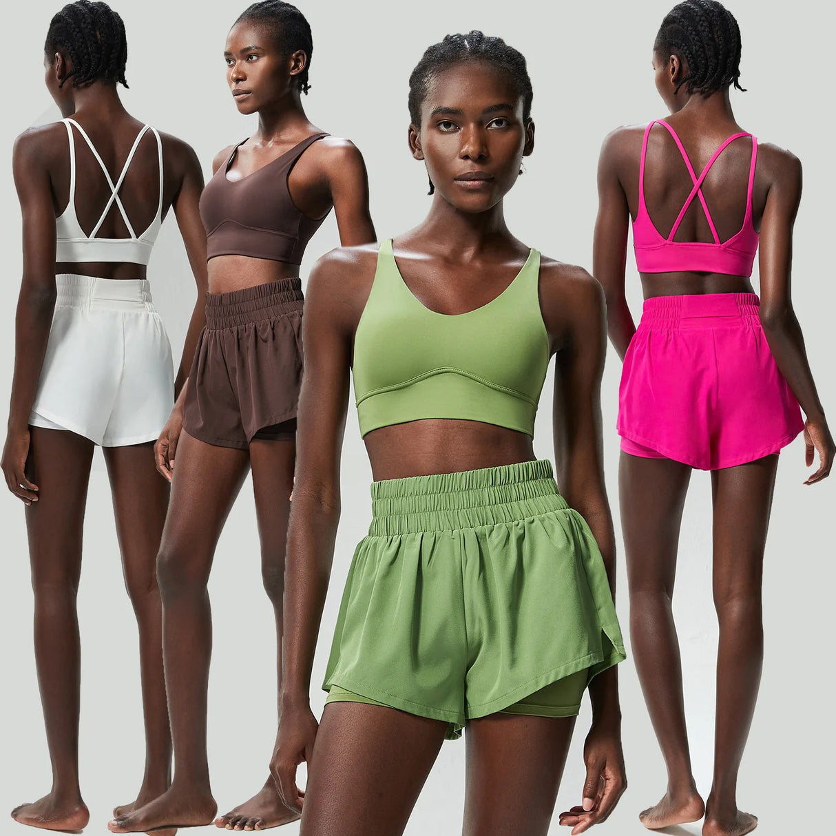 مجموعة رياضية سريعة الجفاف للنساء في الهواء الطلق