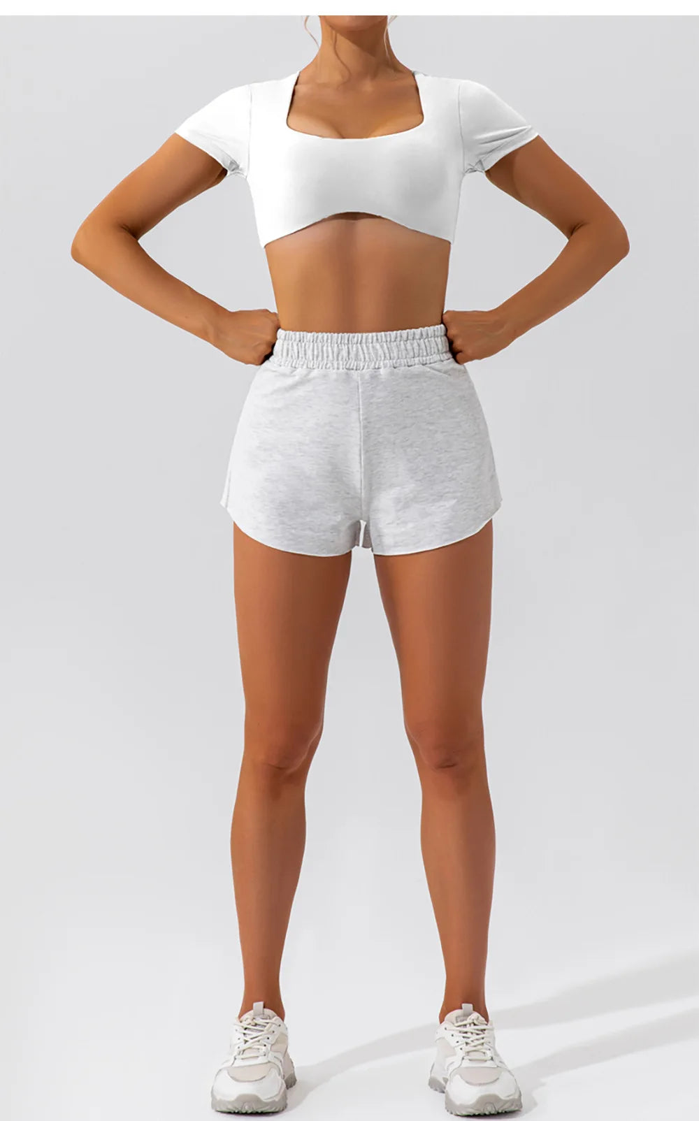 Women Crop Fit Yoga Tee