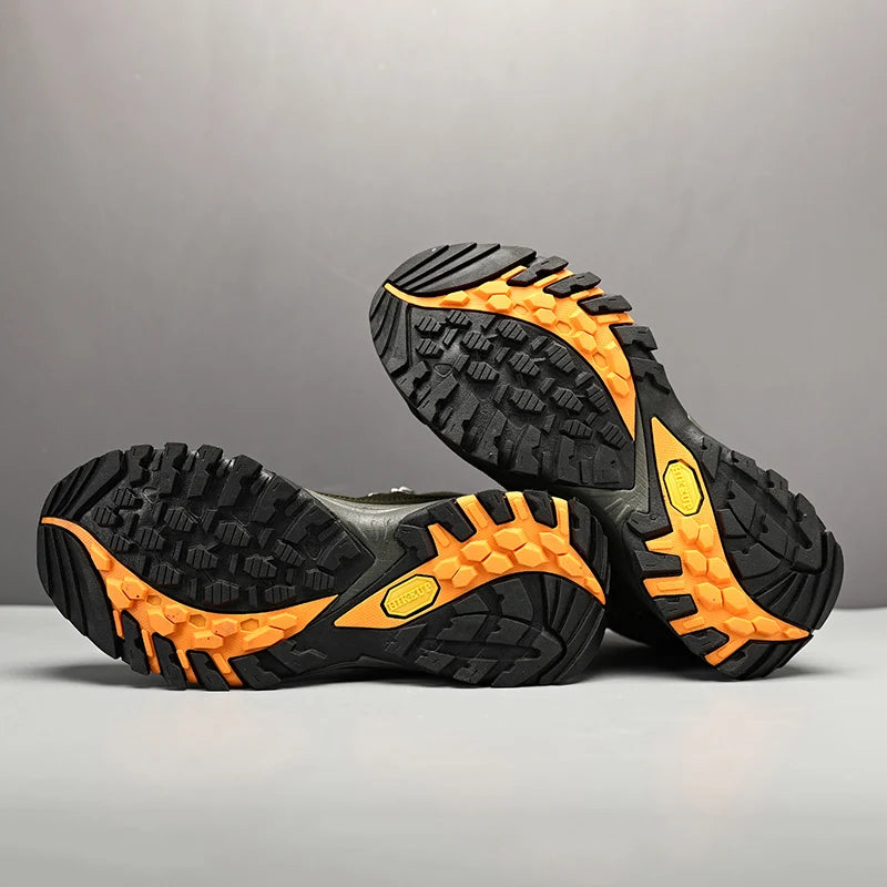 أحذية HIKEUP الرجالية عالية الرقبة للمشي لمسافات طويلة في الهواء الطلق