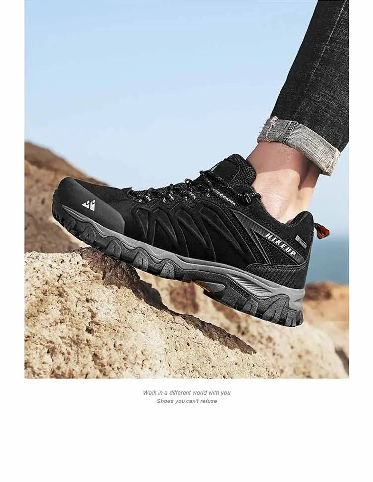 أحذية جلدية للرجال للمشي لمسافات طويلة في الهواء الطلق