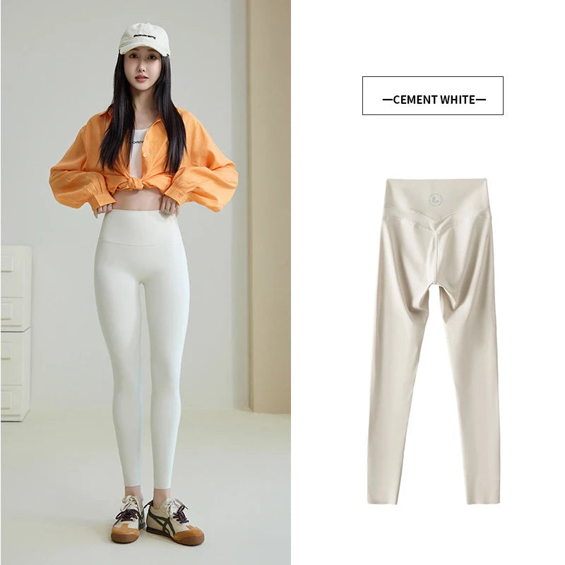 Women High Waist Push Up Sharkskin Leggings