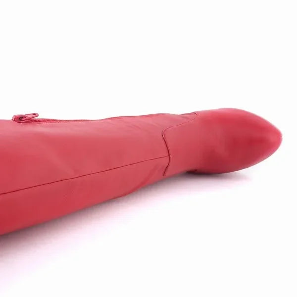 حذاء نسائي فوق الركبة – منصة من الجلد غير اللامع