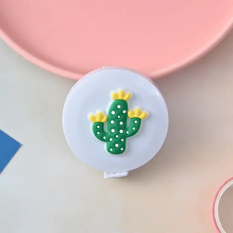 Cute cactus-themed measuring tape with colorful design, perfect for fun and creative measurements.