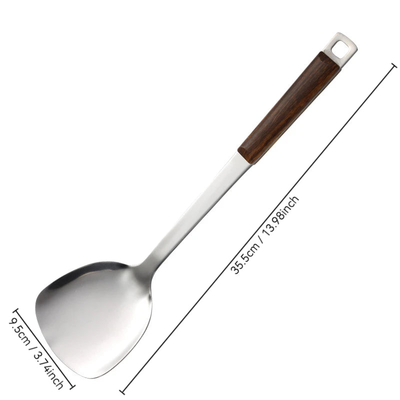 Wooden Handle Wok Spatula & Cooking Utensils