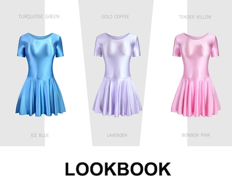 تنورة باليه رياضية من الساتان للنساء