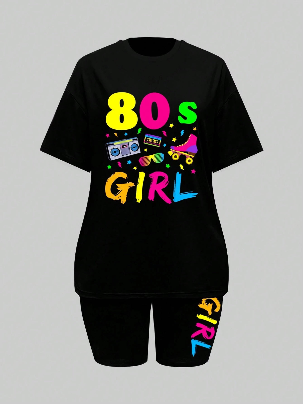 Women Color Print T-Shirt & Shorts Set