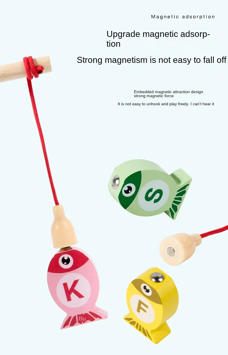 Wooden Alphabet Fishing Game Toy