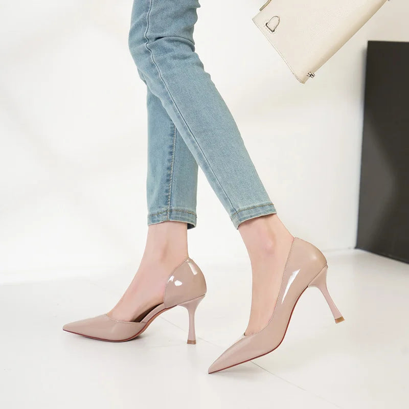 Fashion Women Pumps Patent Leather High Heels