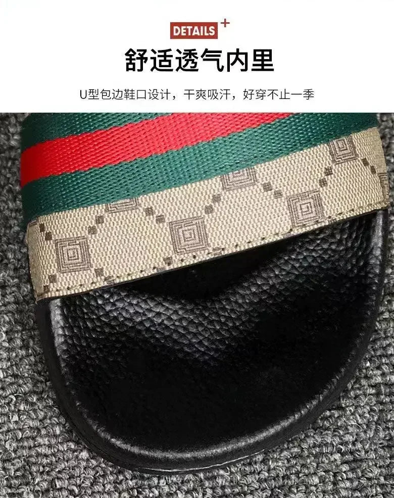 Men Designer Snake Print Slides