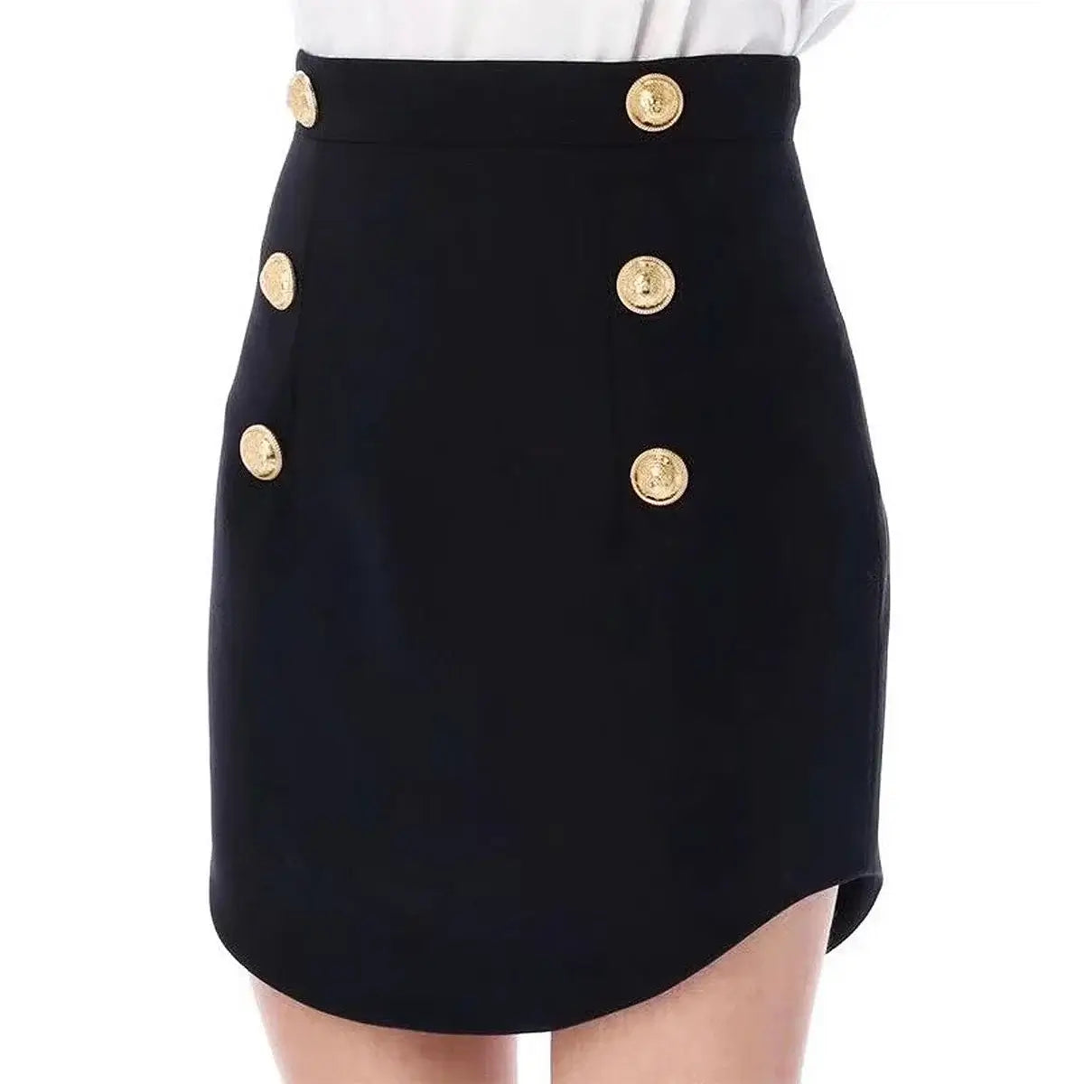 Women Slim Fit Button Back Mini Skirt
