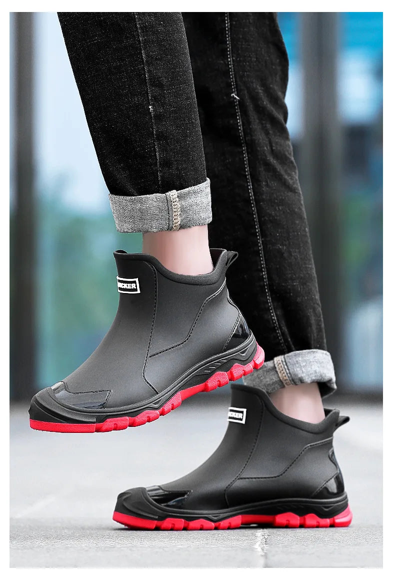 Men’s Short Non-Slip Casual Rubber Rain Boots