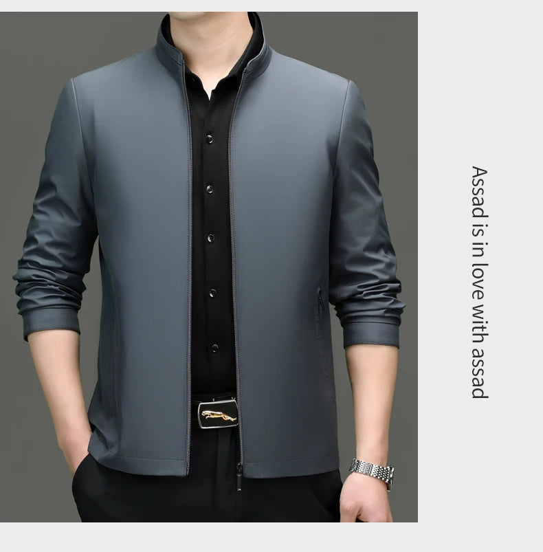 Men Stand Collar Zipper Jacket