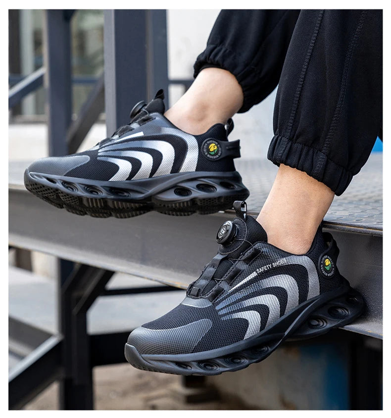 أحذية أمان خفيفة الوزن للرجال مزودة بإبزيم دوار