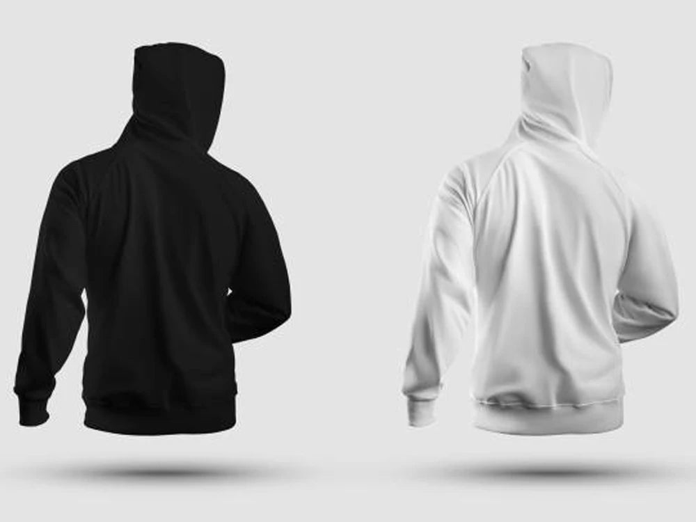 هودي رجالي بمقاس كبير على شكل حرف V - قصة فضفاضة غير رسمية