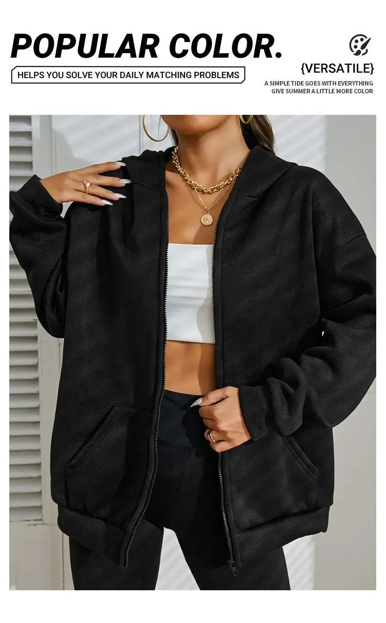 Women's Oversized Zip-Up Hoodie