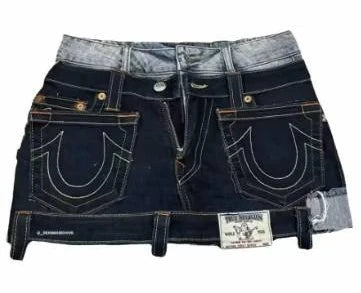 SweetGoth™ – Embroidered Y2K Mini Skirt (Gothic Low Waist Shorts)