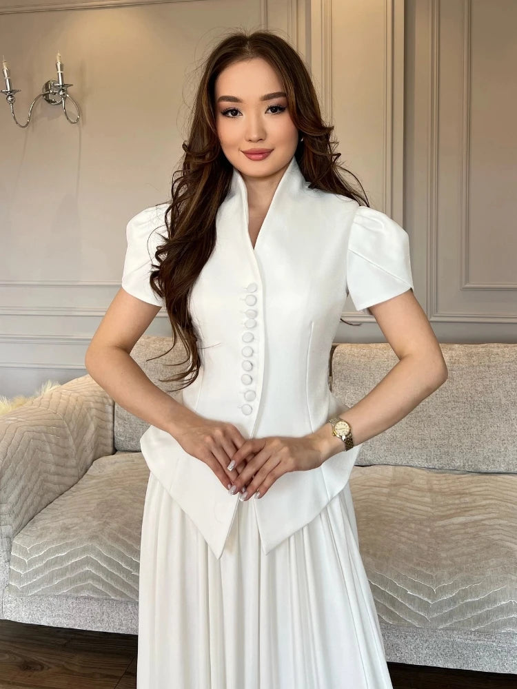 Elegant Slim Waist Single Breasted Blouse