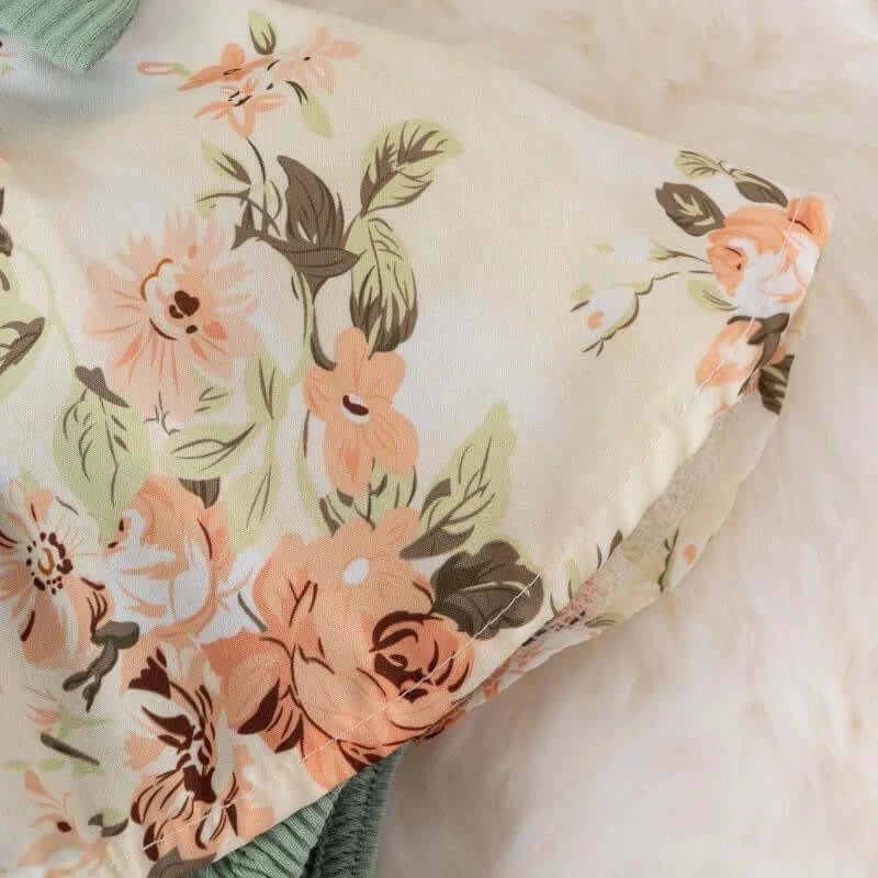 فستان بناتي مع جمبسوت مخطط بعقدة فيونكة