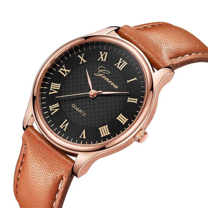 Men’s Luxury Quartz Leather Strap Watch