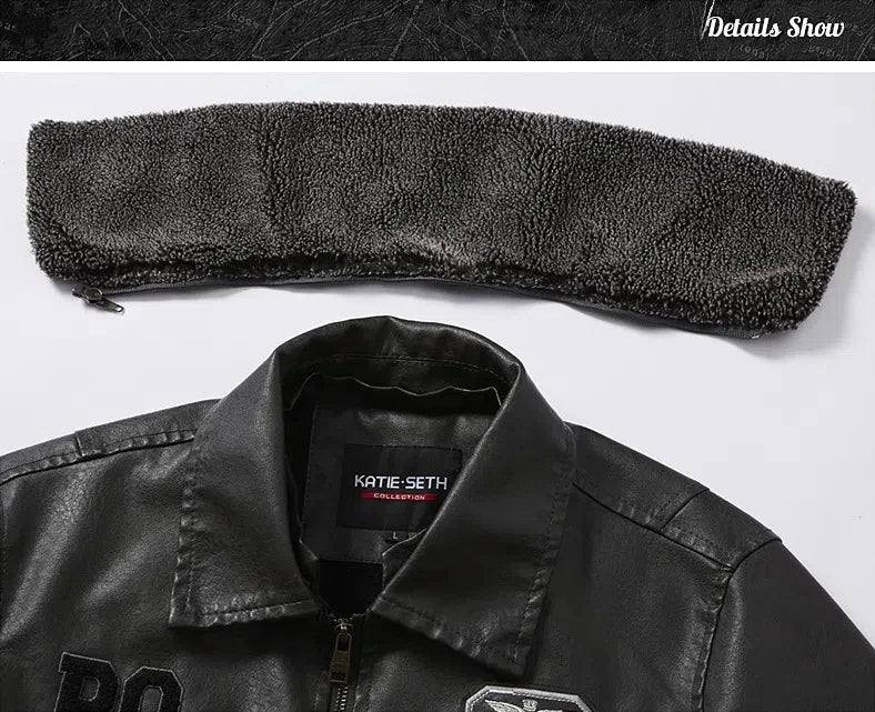 بدلة دراجة نارية للرجال مقاس كبير من البولي يوريثان - سترة من الصوف