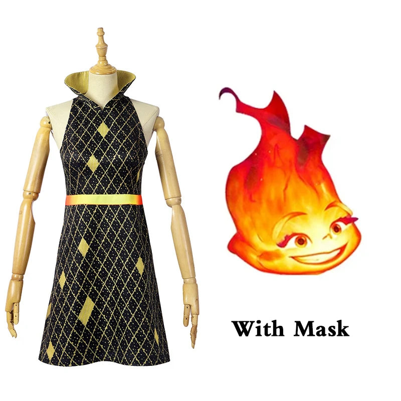 Disney Element City Fire Cosplay Dress