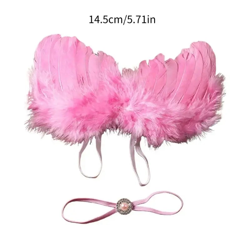 Baby angel wing costume set with headband for newborn photography props, unisex, perfect for newborn photo shoots.