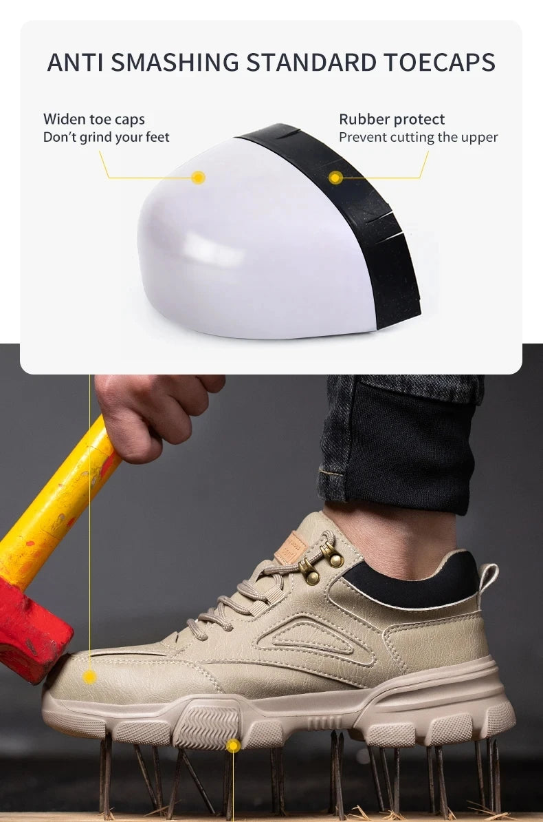 أحذية رياضية آمنة للعمل مصنوعة من أسلاك الفولاذ للرجال