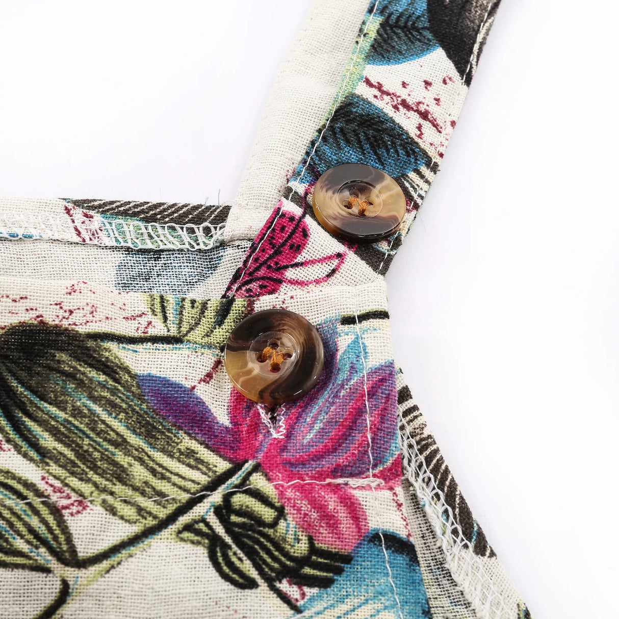 FloraLoom™ – Floral Cotton Linen Jumpsuit (Natural, Breezy & Soft-Touch)