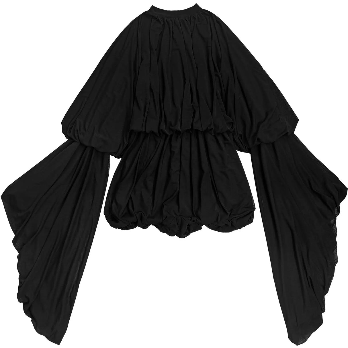 SculptEase™ – جمبسوت ضيق بأكمام واسعة ومكشكشة (مطاطي، أنيق، وملائم للانحناءات)