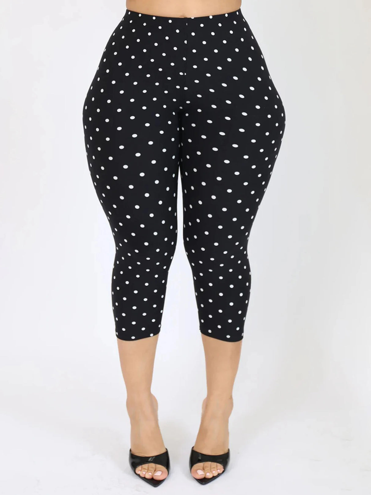 Women Floral Print High Waist Capri Leggings