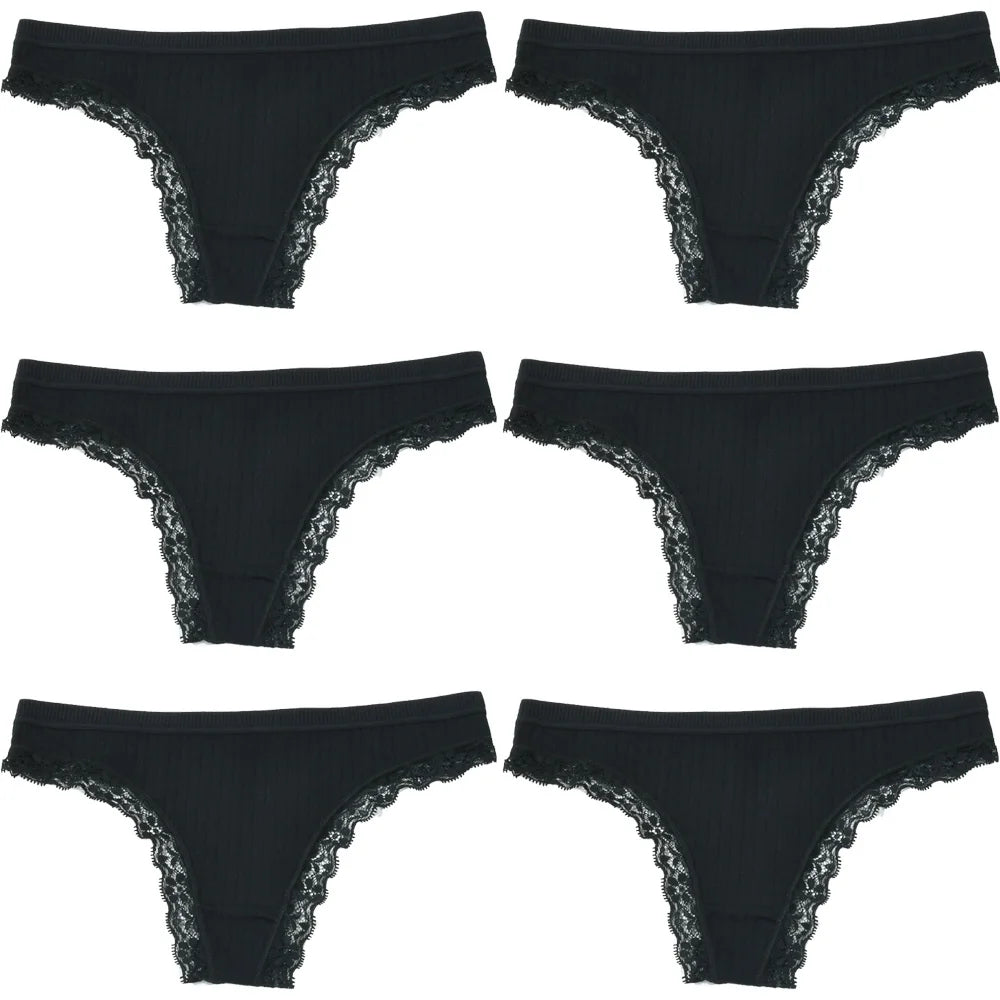 سروال داخلي نسائي من الدانتيل متوسط الارتفاع