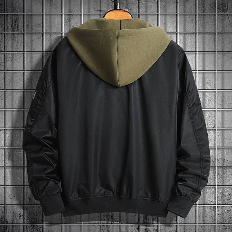 جاكيت رجالي بغطاء للرأس بمقاسات كبيرة - معطف شتوي 8XL