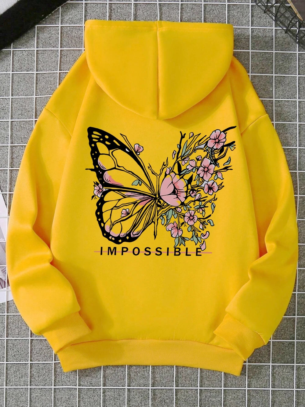 Rose Butterfly Graphic Hoodie