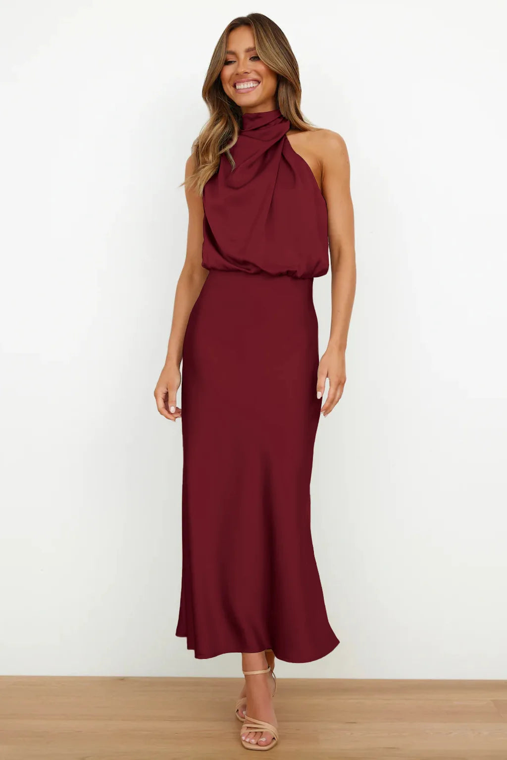 Women's Silk Satin Evening Dress