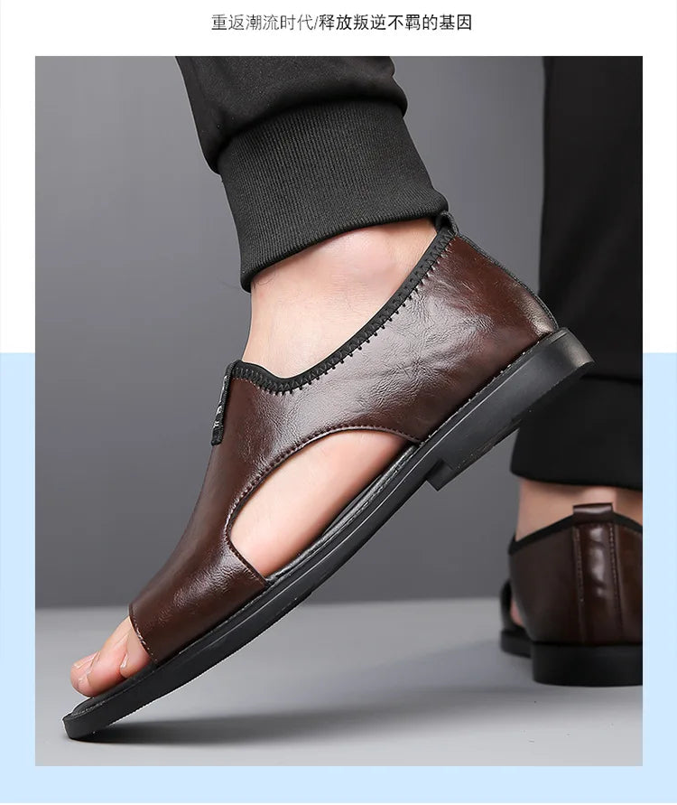 Men’s Leather Summer Beach Sandals 2025